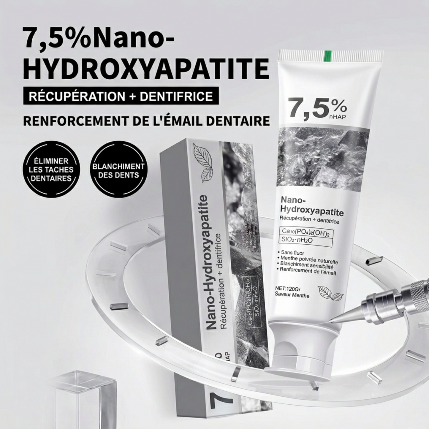Dentifrice Blanchissant à la nano-hydroxyapatite Tube de 120g
